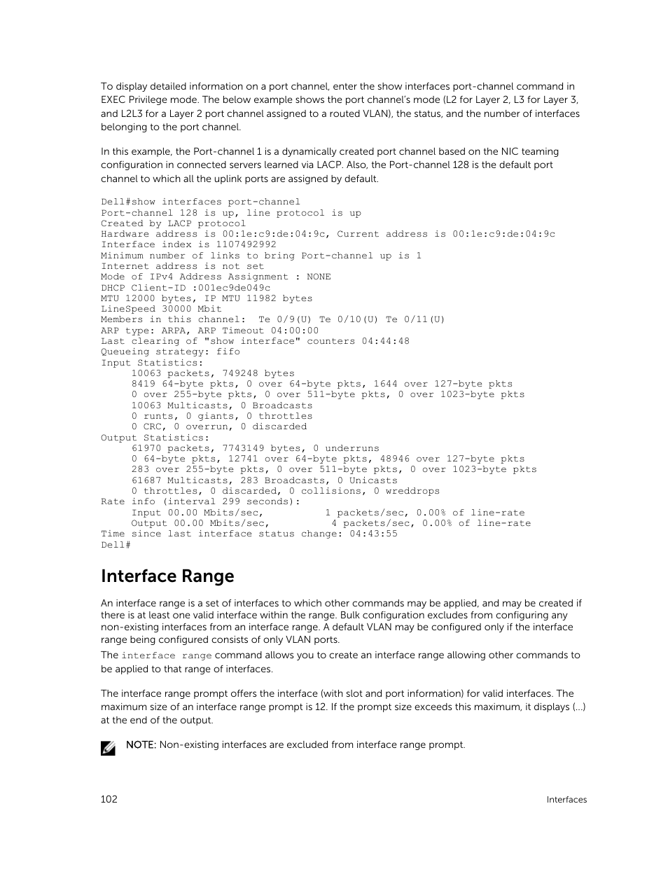 Interface range | Dell PowerEdge FX2/FX2s User Manual | Page 102 / 292