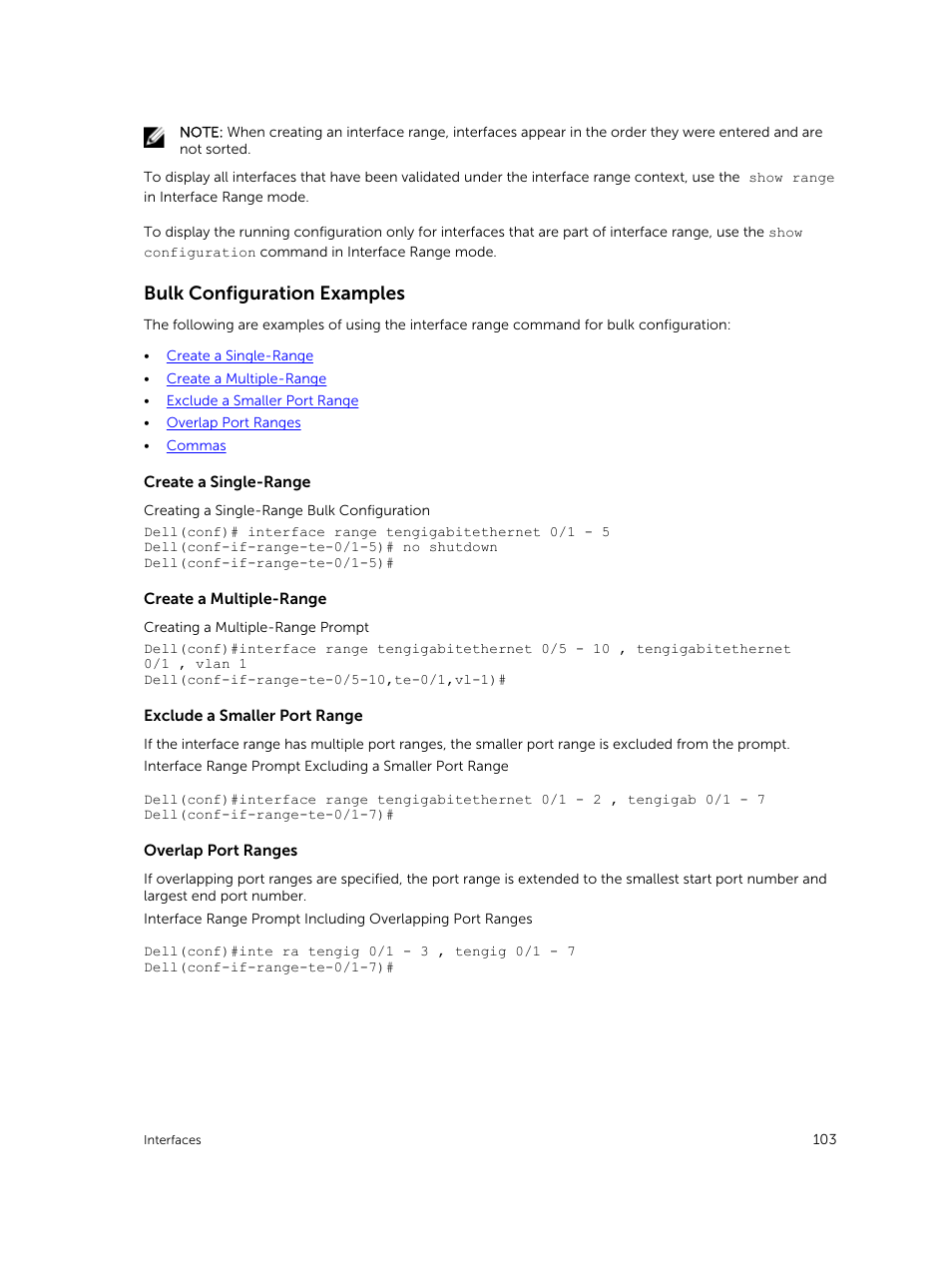 Bulk configuration examples | Dell PowerEdge FX2/FX2s User Manual | Page 103 / 292