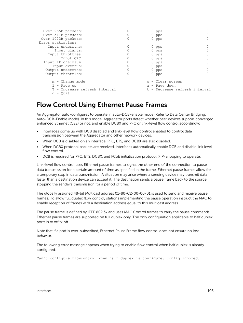 Flow control using ethernet pause frames | Dell PowerEdge FX2/FX2s User Manual | Page 105 / 292