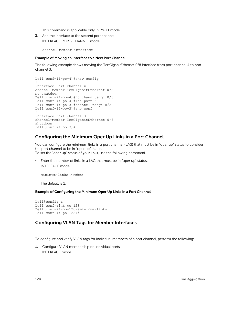 Configuring vlan tags for member interfaces, Optional) | Dell PowerEdge FX2/FX2s User Manual | Page 124 / 292