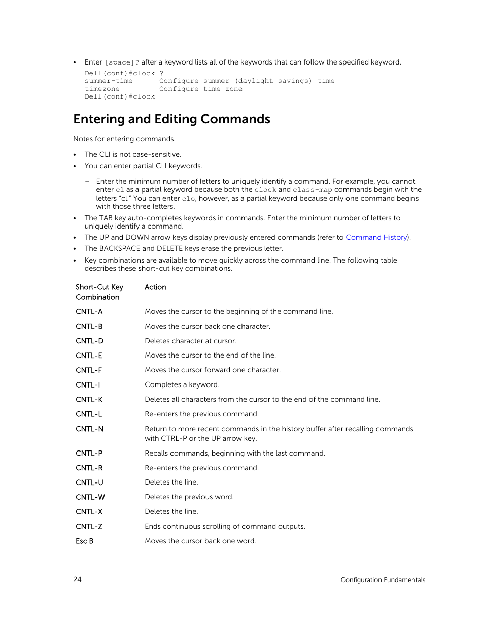 Entering and editing commands | Dell PowerEdge FX2/FX2s User Manual | Page 24 / 292