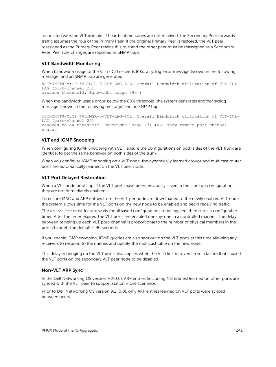 Vlt and igmp, Snooping | Dell PowerEdge FX2/FX2s User Manual | Page 241 / 292