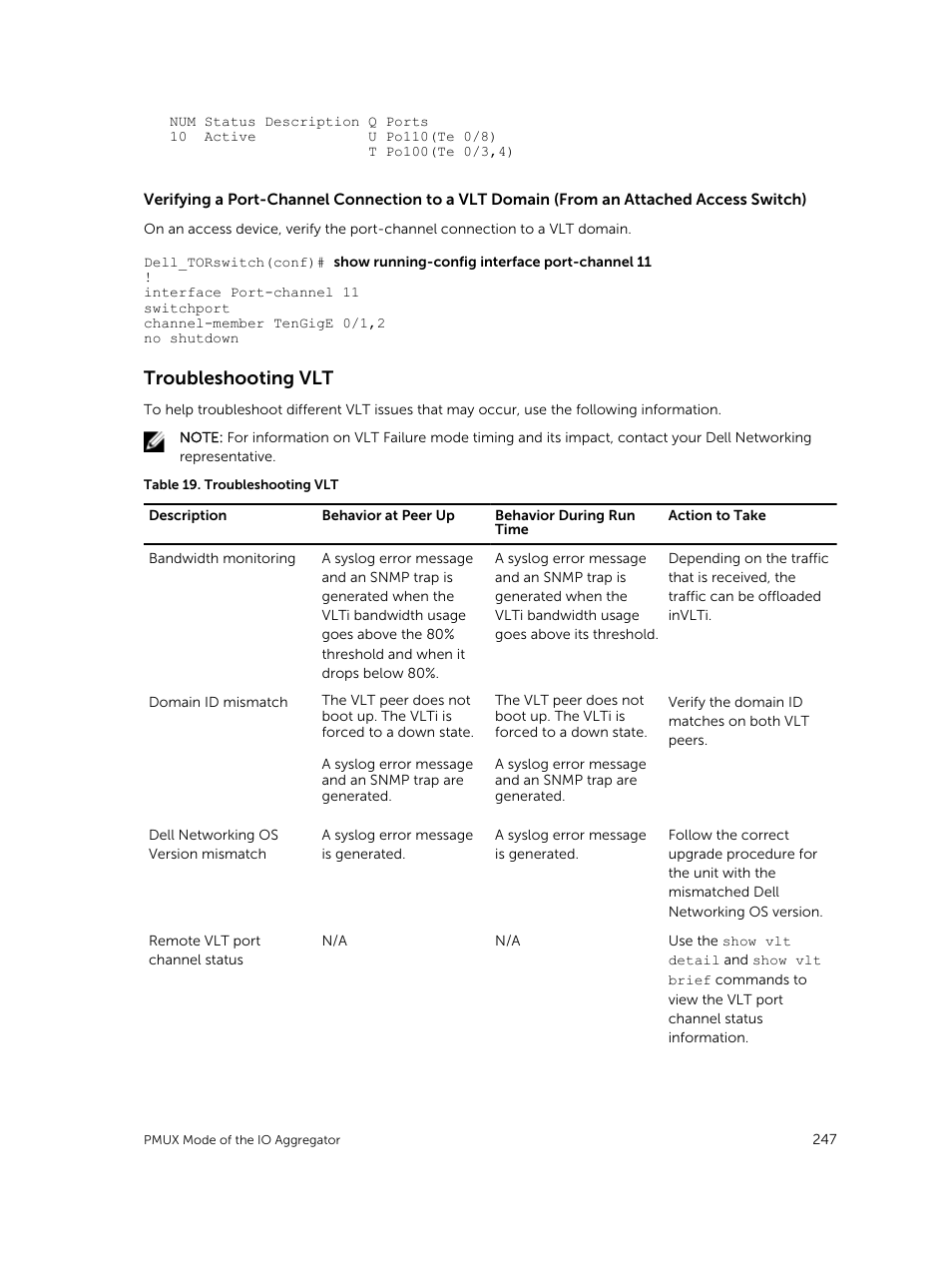 Troubleshooting vlt | Dell PowerEdge FX2/FX2s User Manual | Page 247 / 292