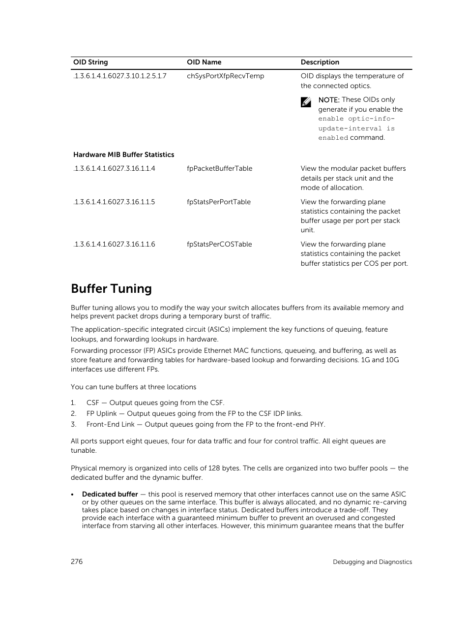 Buffer tuning | Dell PowerEdge FX2/FX2s User Manual | Page 276 / 292