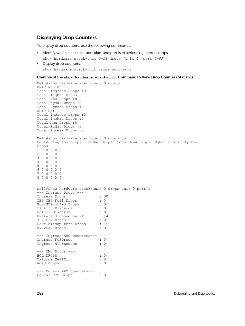 Displaying drop counters | Dell PowerEdge FX2/FX2s User Manual | Page 282 / 292