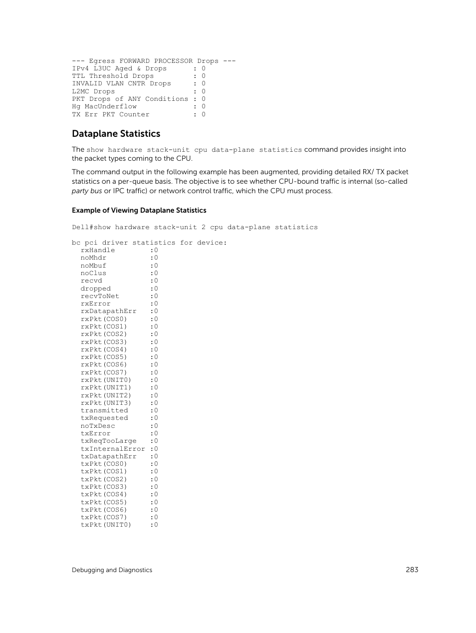 Dataplane statistics | Dell PowerEdge FX2/FX2s User Manual | Page 283 / 292