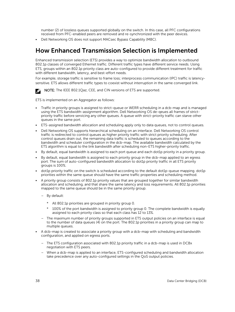 How enhanced transmission selection is implemented | Dell PowerEdge FX2/FX2s User Manual | Page 38 / 292