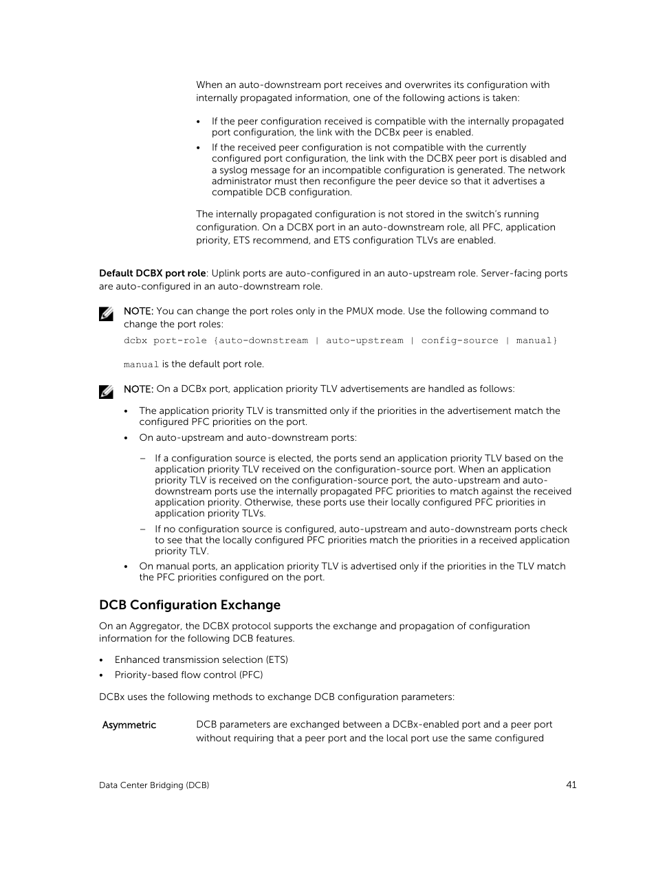 Dcb configuration exchange | Dell PowerEdge FX2/FX2s User Manual | Page 41 / 292