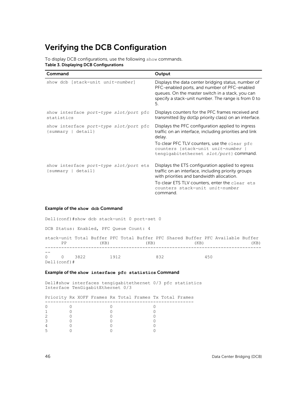 Verifying the dcb configuration | Dell PowerEdge FX2/FX2s User Manual | Page 46 / 292