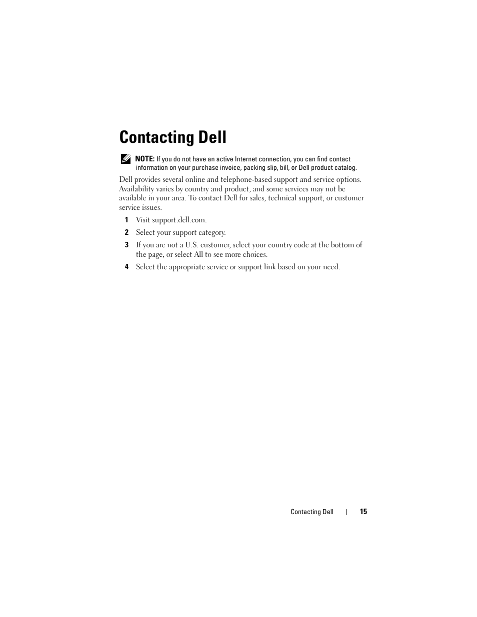 Contacting dell | Dell 1TB Portable External Hard Drive USB 3.0 User Manual | Page 15 / 16