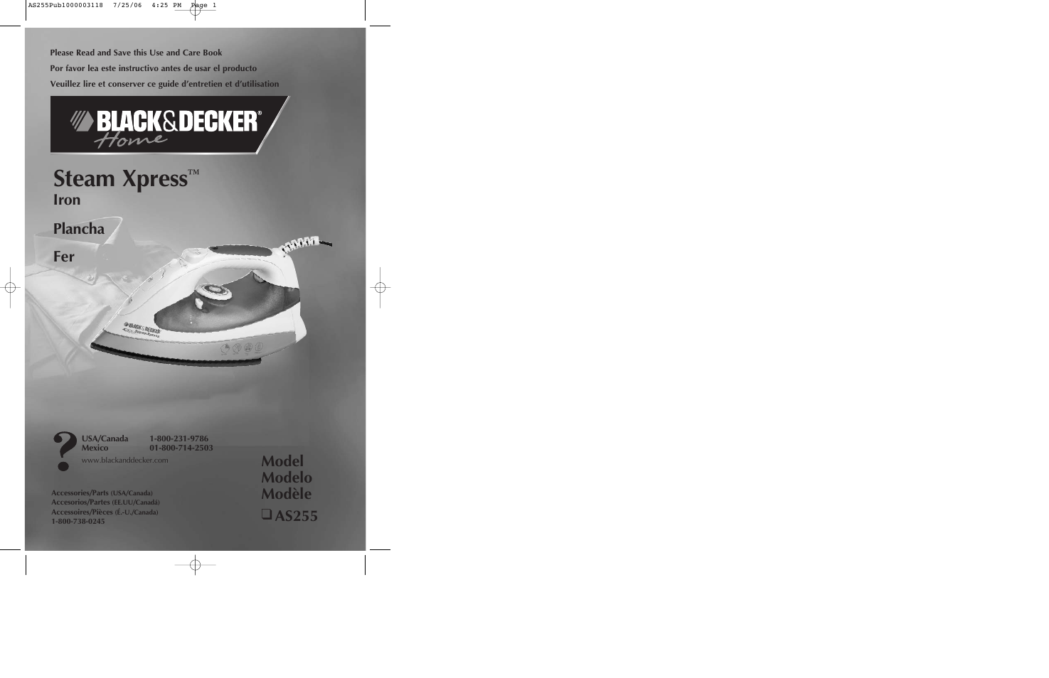 Black & Decker AS255 User Manual | 15 pages