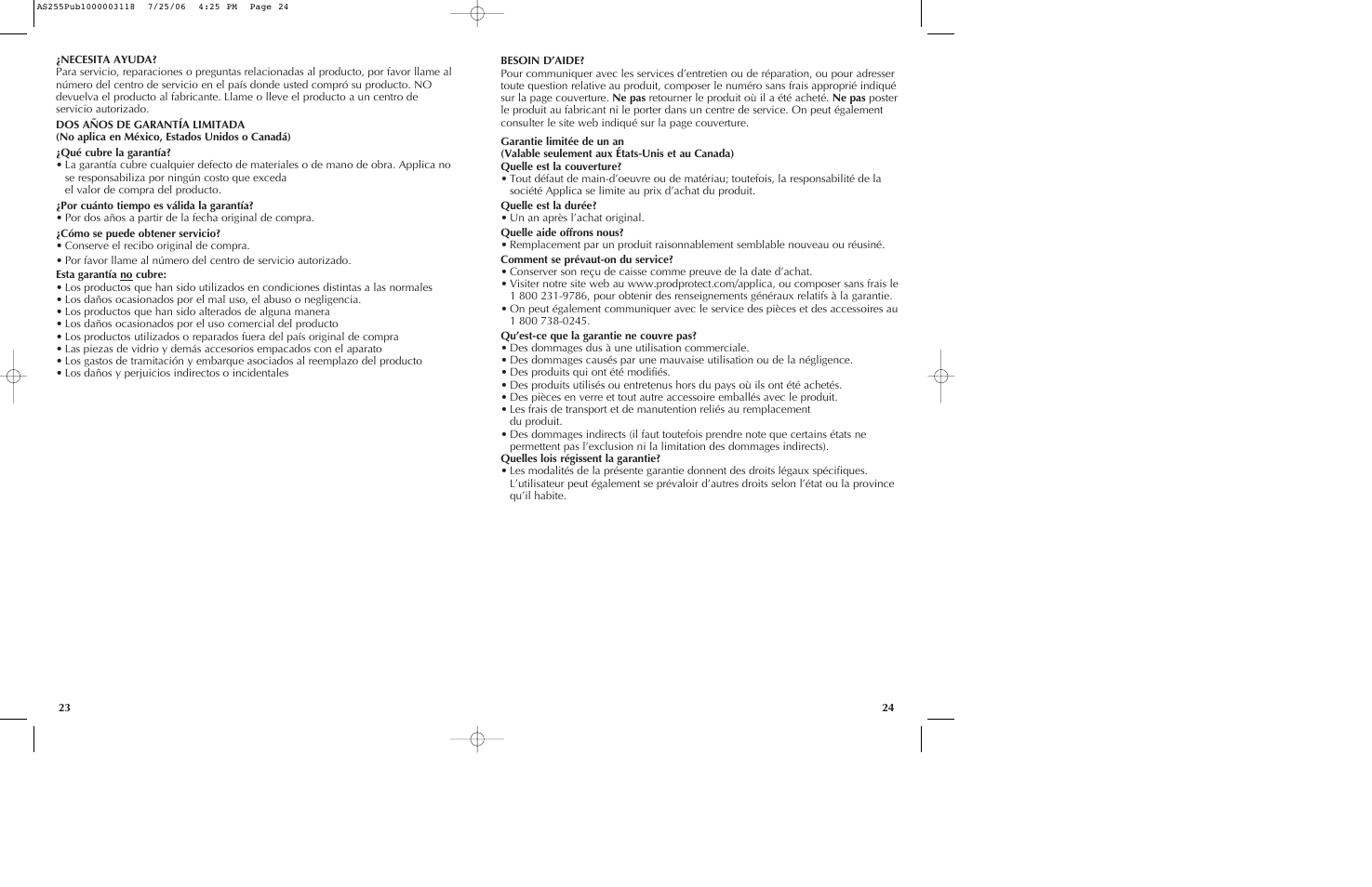 Black & Decker AS255 User Manual | Page 13 / 15