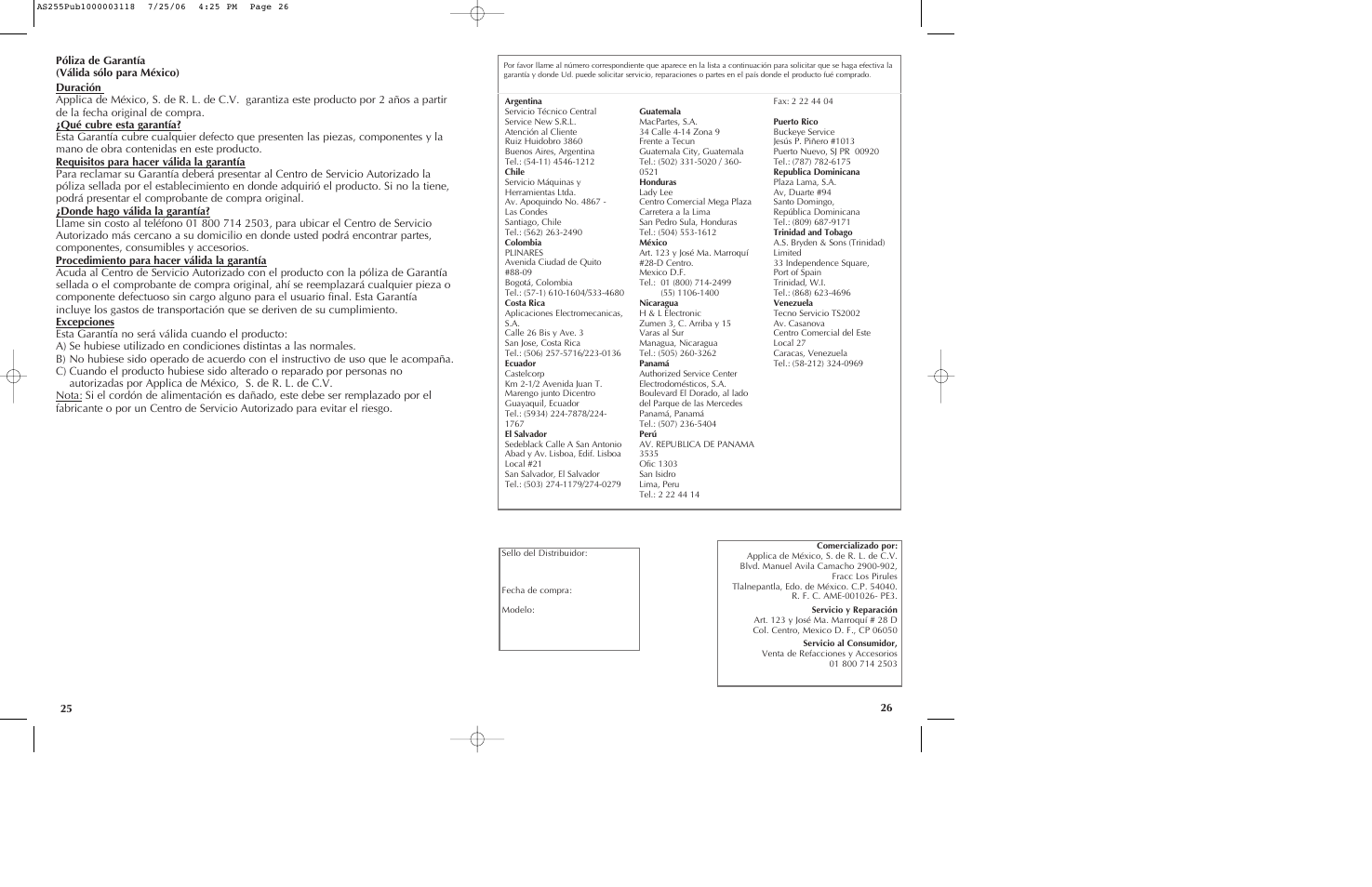 Black & Decker AS255 User Manual | Page 14 / 15