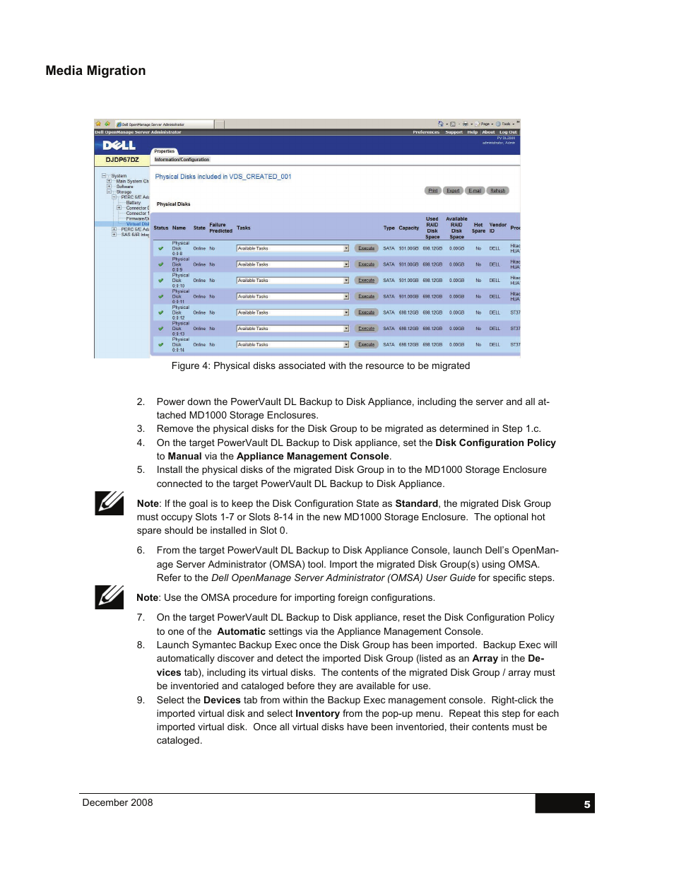 Media migration | Dell PowerVault DL2000 User Manual | Page 5 / 13