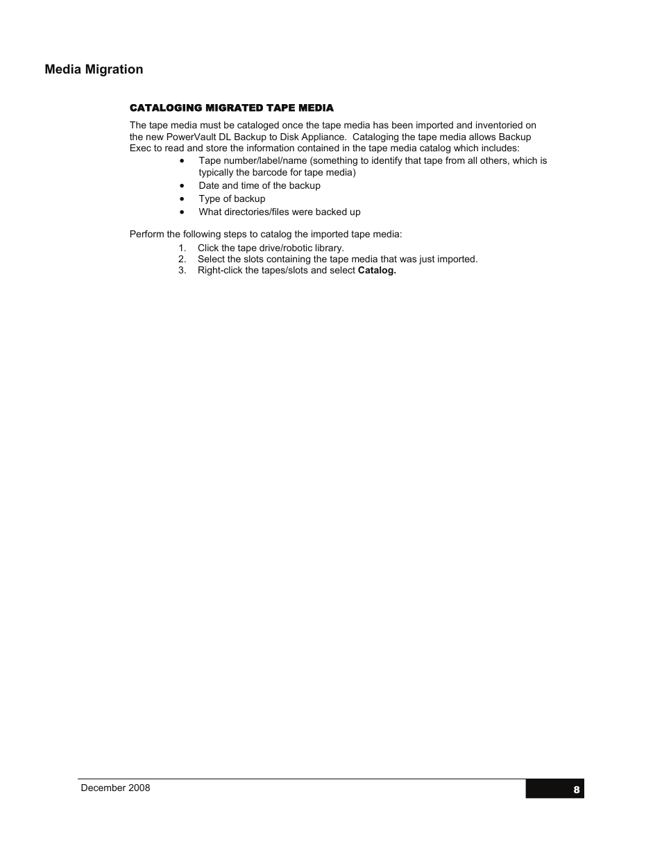 Media migration | Dell PowerVault DL2000 User Manual | Page 8 / 13