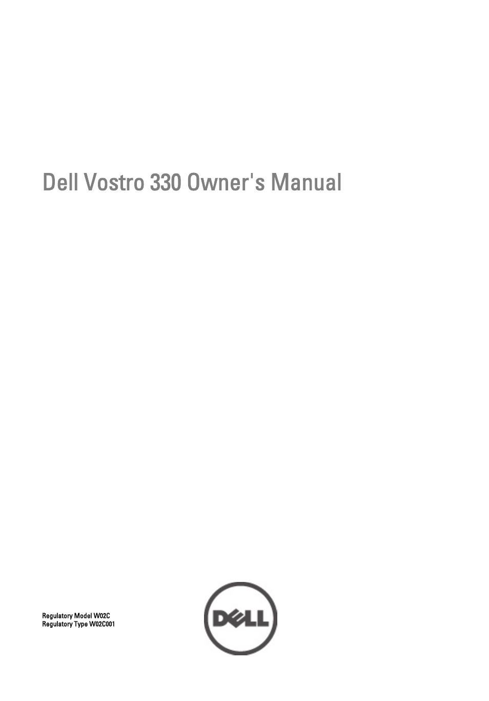 Dell Vostro 330 (Early 2011) User Manual | 116 pages