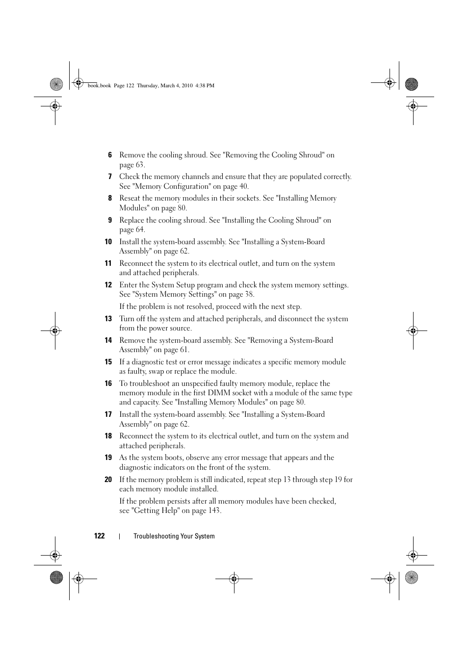 Go to step 13 if an error message, Indicated, go to step 13 | Dell PowerEdge C6100 User Manual | Page 122 / 160