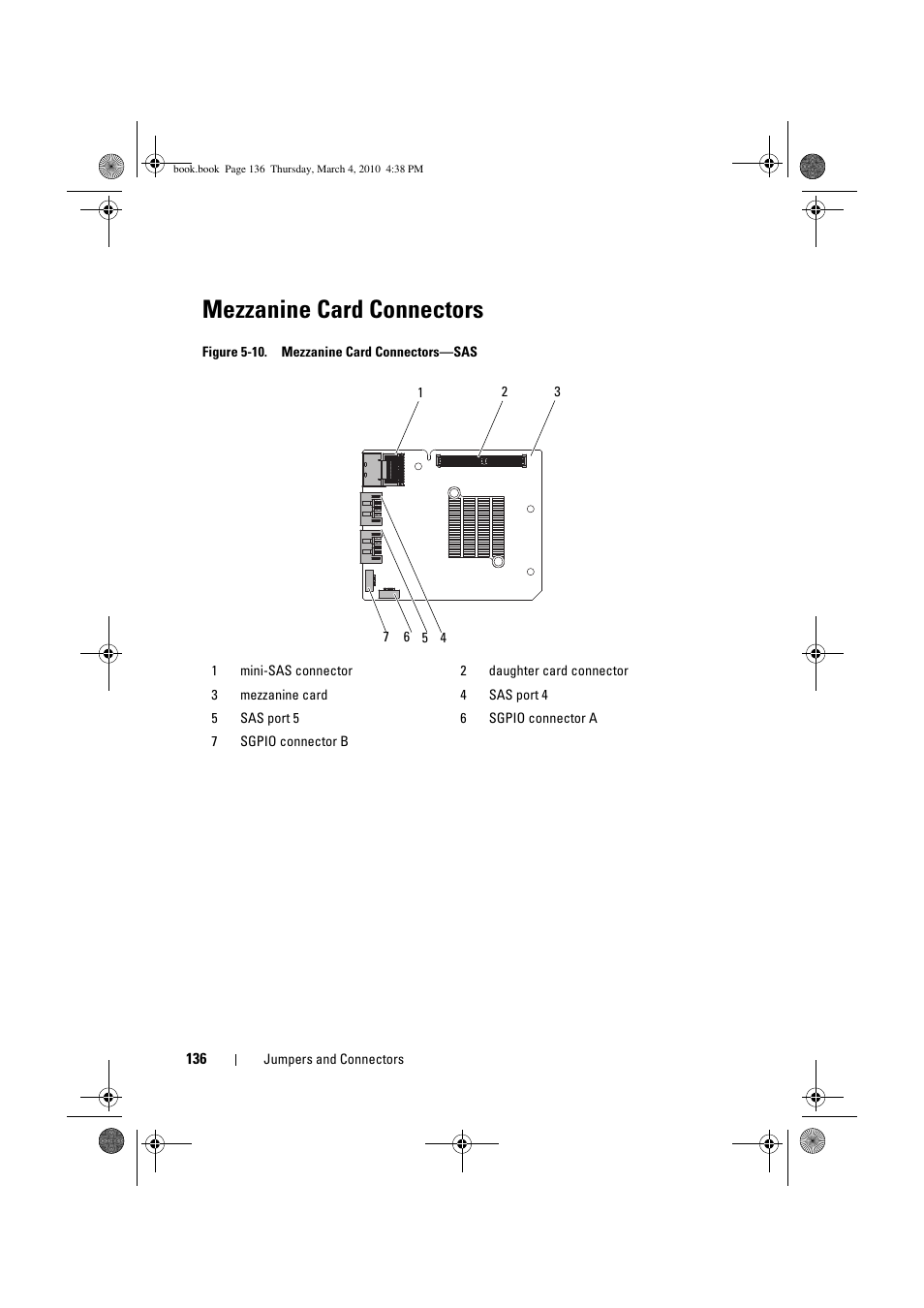 Mezzanine card connectors | Dell PowerEdge C6100 User Manual | Page 136 / 160