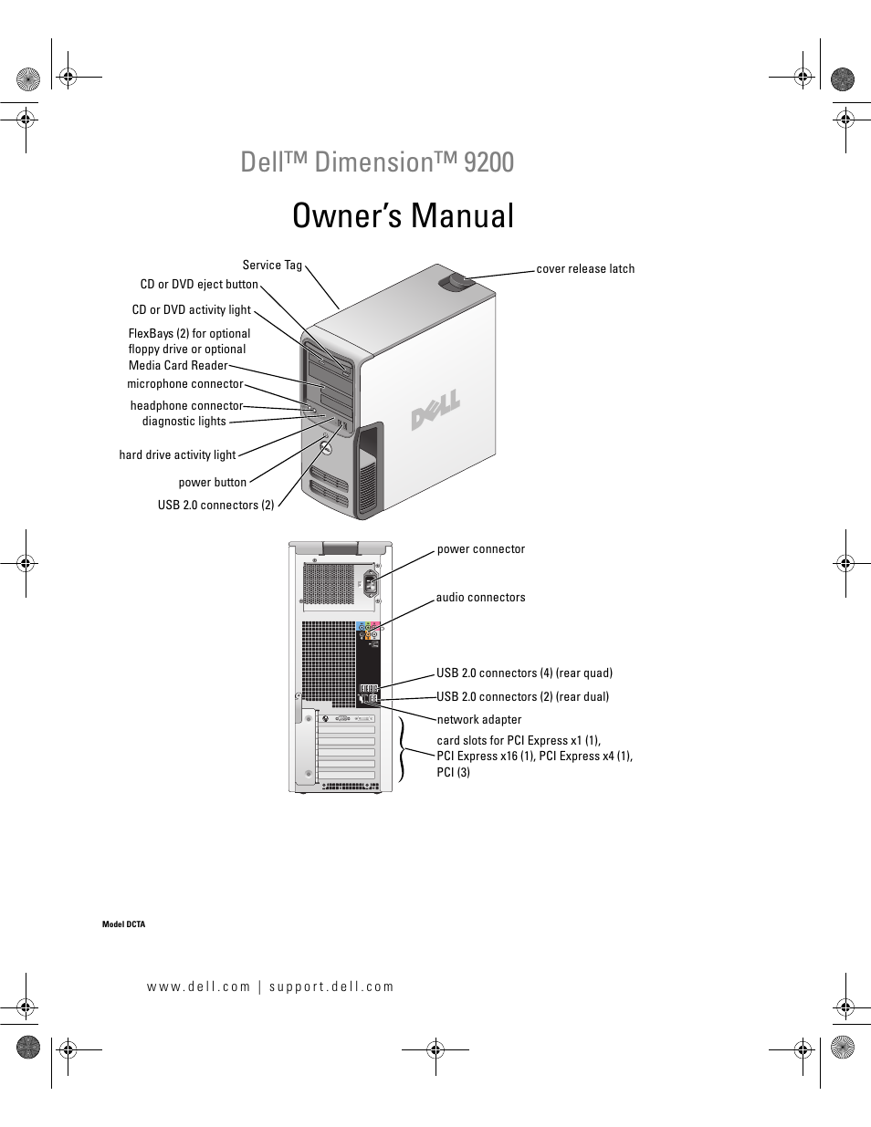 Dell Dimension 9200 User Manual | 174 pages