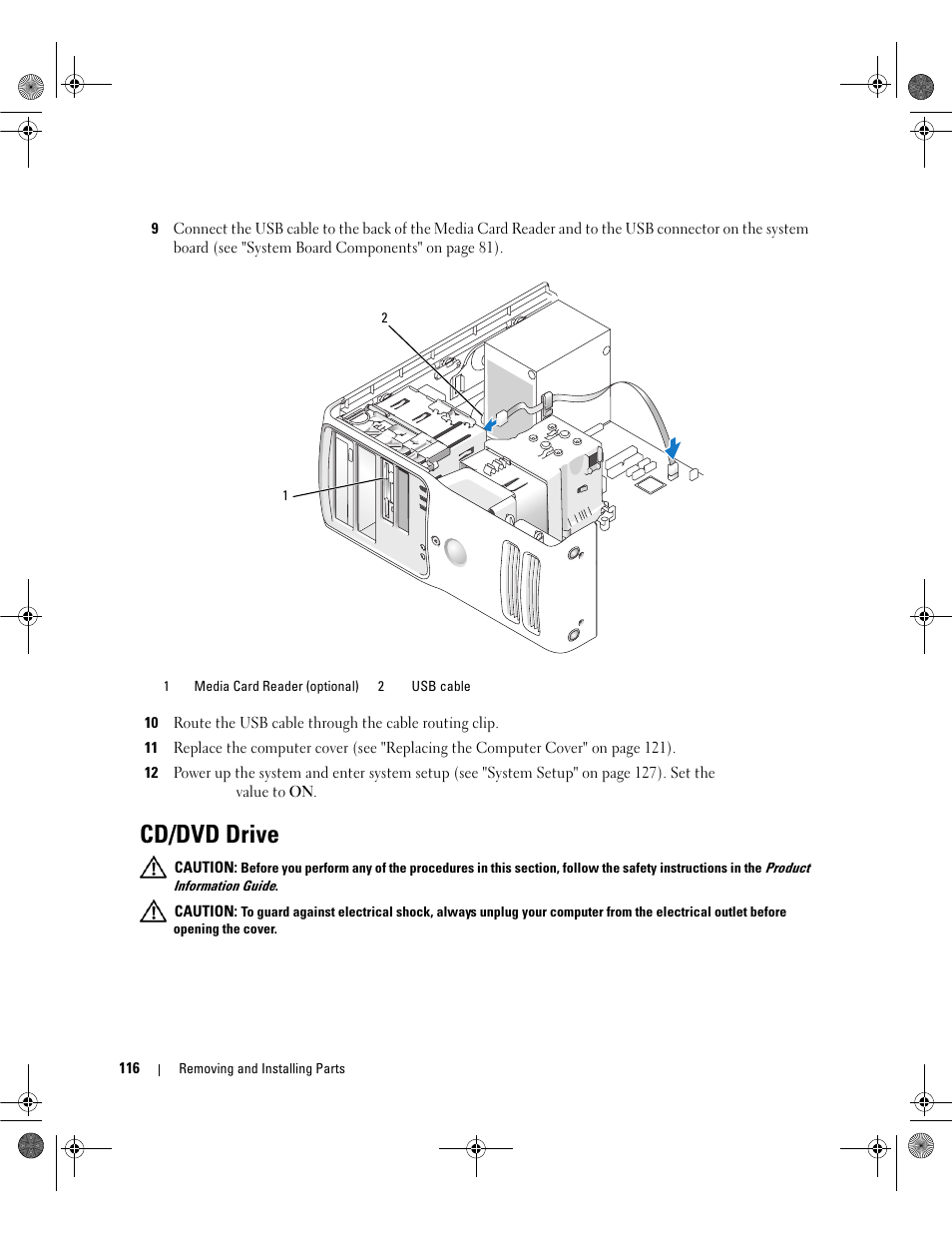 Cd/dvd drive | Dell Dimension 9200 User Manual | Page 116 / 174