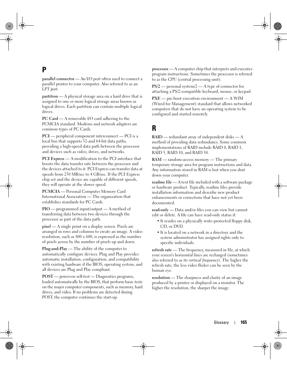 Dell Dimension 9200 User Manual | Page 165 / 174