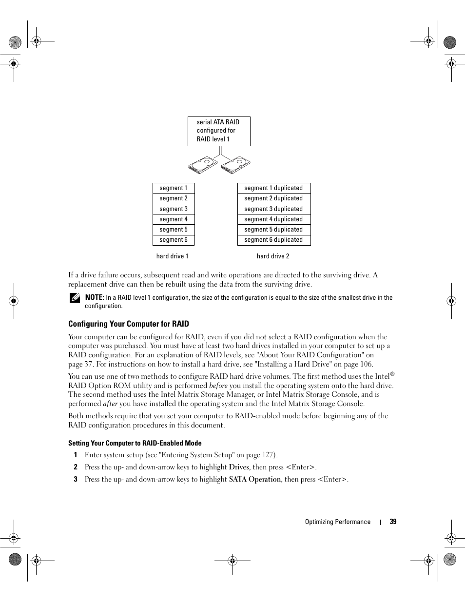 Configuring your computer for raid | Dell Dimension 9200 User Manual | Page 39 / 174