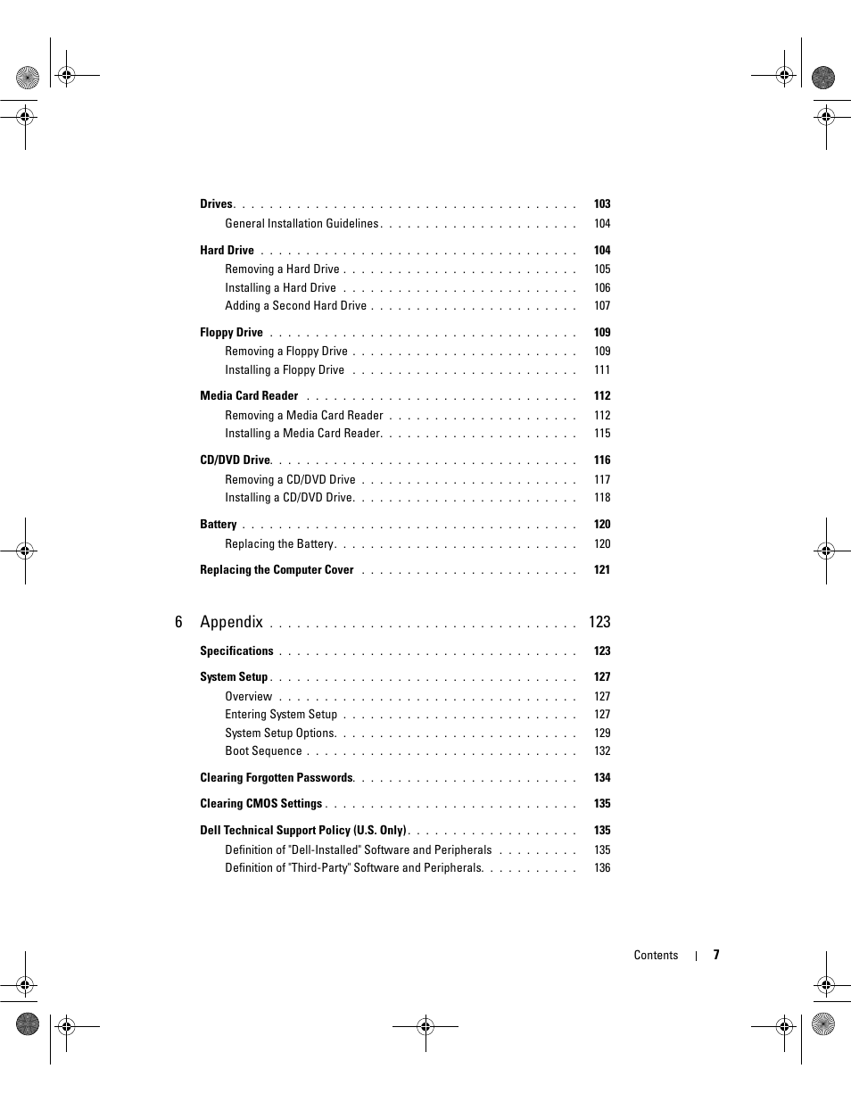 6appendix | Dell Dimension 9200 User Manual | Page 7 / 174