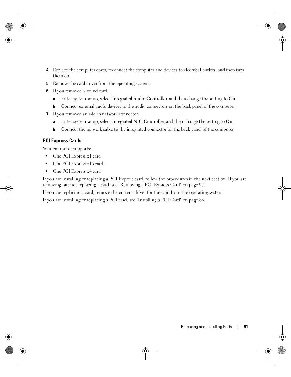 Pci express cards | Dell Dimension 9200 User Manual | Page 91 / 174