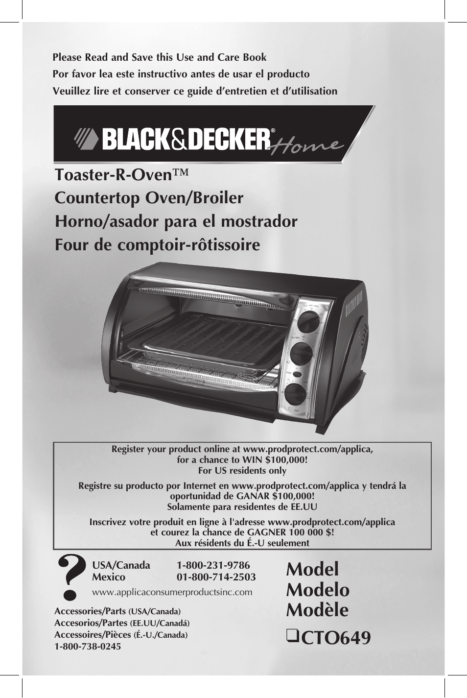 Black & Decker TOASTER-R-OVEN CTO649 User Manual | 15 pages