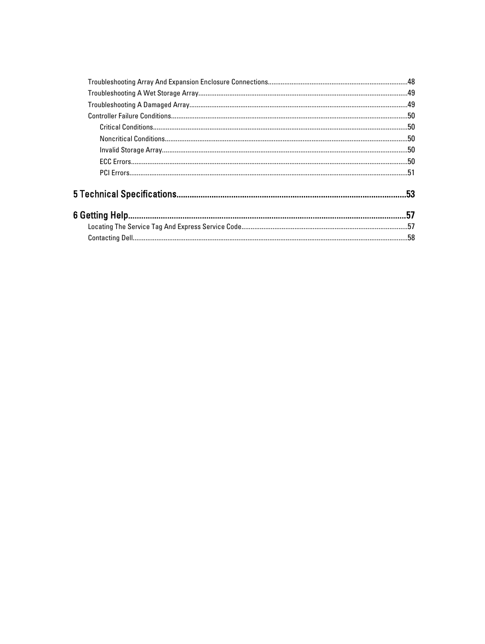 5 technical specifications 6 getting help | Dell PowerVault MD3260i User Manual | Page 5 / 58