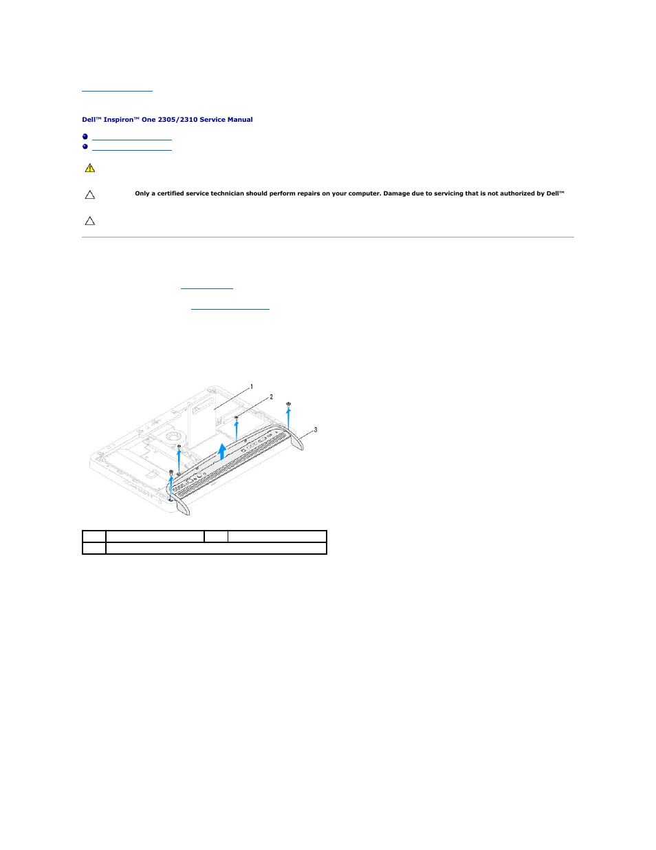 Front stand, Removing the front stand | Dell Inspiron One 2305 (Mid 2010) User Manual | Page 33 / 90