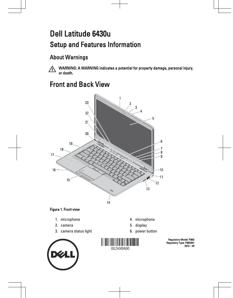 Dell Latitude 6430u (Late 2012) User Manual | 7 pages