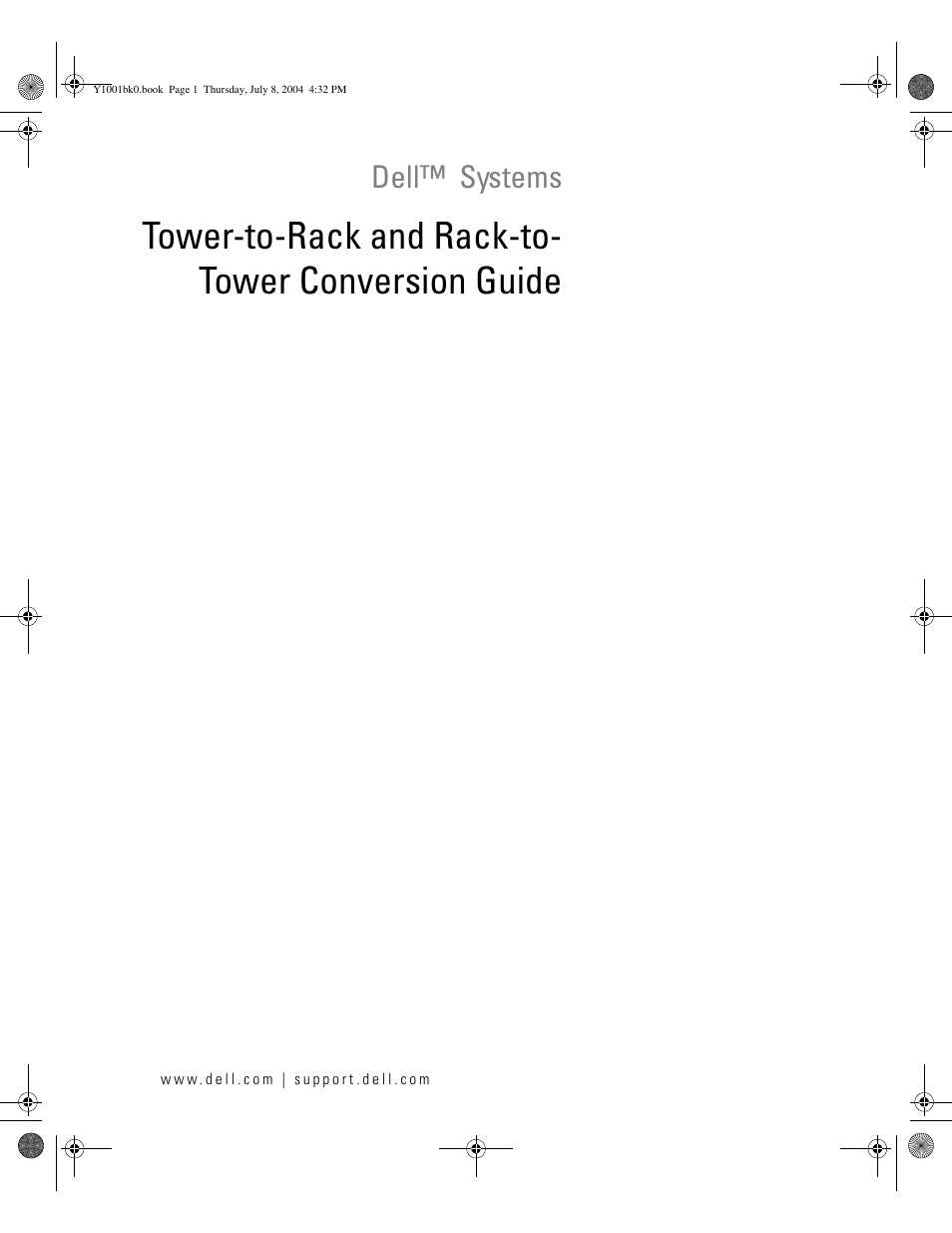 Tower-to-rack and rack-to- tower conversion guide, Dell™ systems | Dell PowerEdge 2800 User Manual | Page 3 / 36