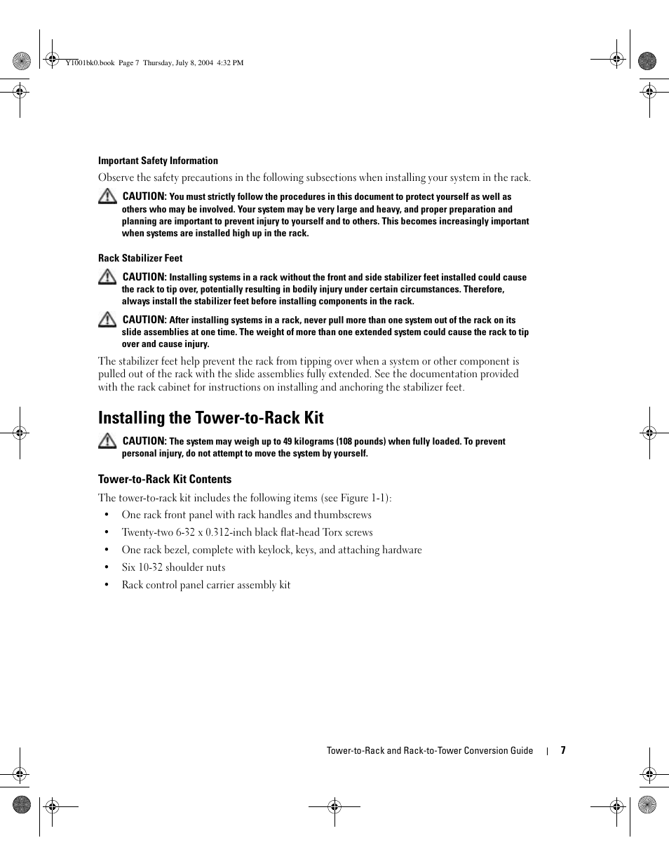 Installing the tower-to-rack kit | Dell PowerEdge 2800 User Manual | Page 9 / 36