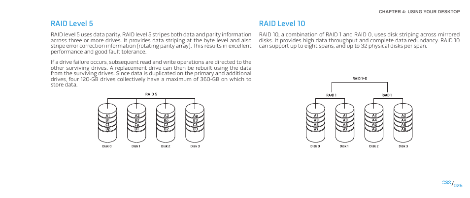 Raid level 10, Raid level 5 | Dell Alienware Area 51 (Late 2009) User Manual | Page 26 / 72