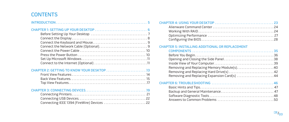 Dell Alienware Area 51 (Late 2009) User Manual | Page 3 / 72