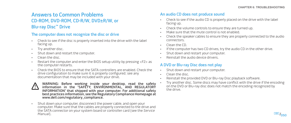 Answers to common problems | Dell Alienware Area 51 (Late 2009) User Manual | Page 50 / 72