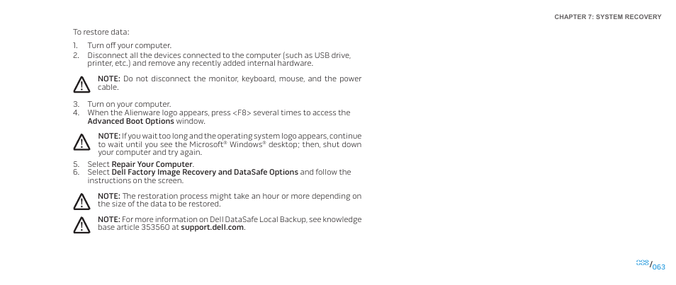 Dell Alienware Area 51 (Late 2009) User Manual | Page 63 / 72