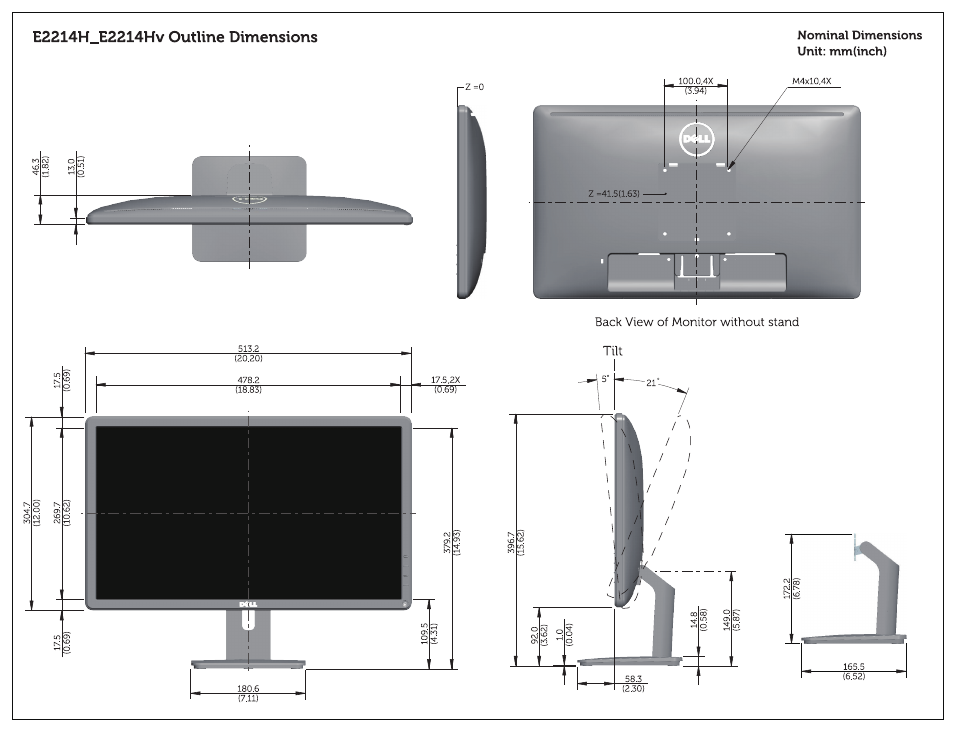 Dell E2214Hv Monitor China Only User Manual | 1 page