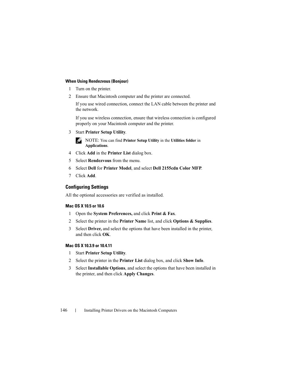 Configuring settings | Dell 2155cn/cdn Color Laser Printer User Manual | Page 148 / 761