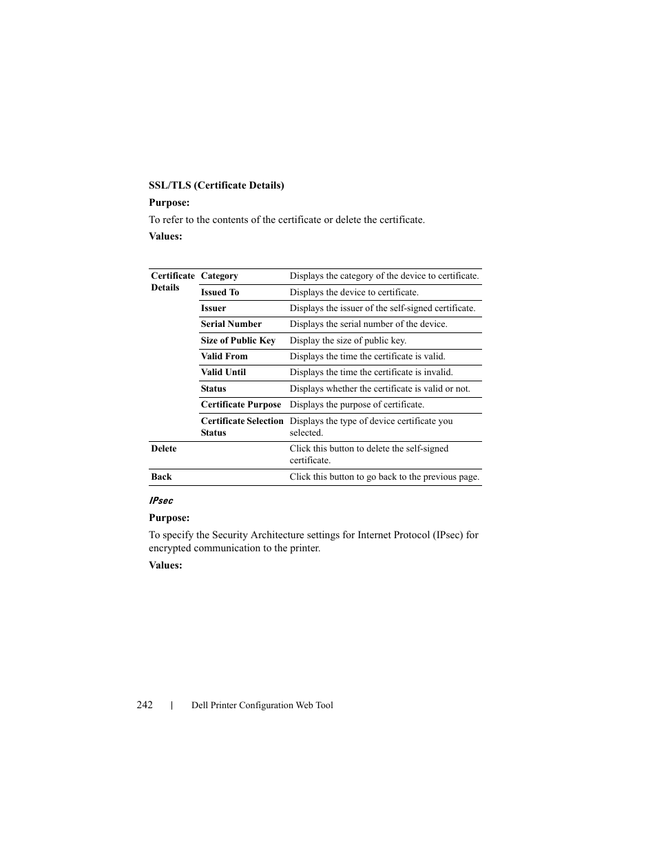 Ipsec | Dell 2155cn/cdn Color Laser Printer User Manual | Page 244 / 761