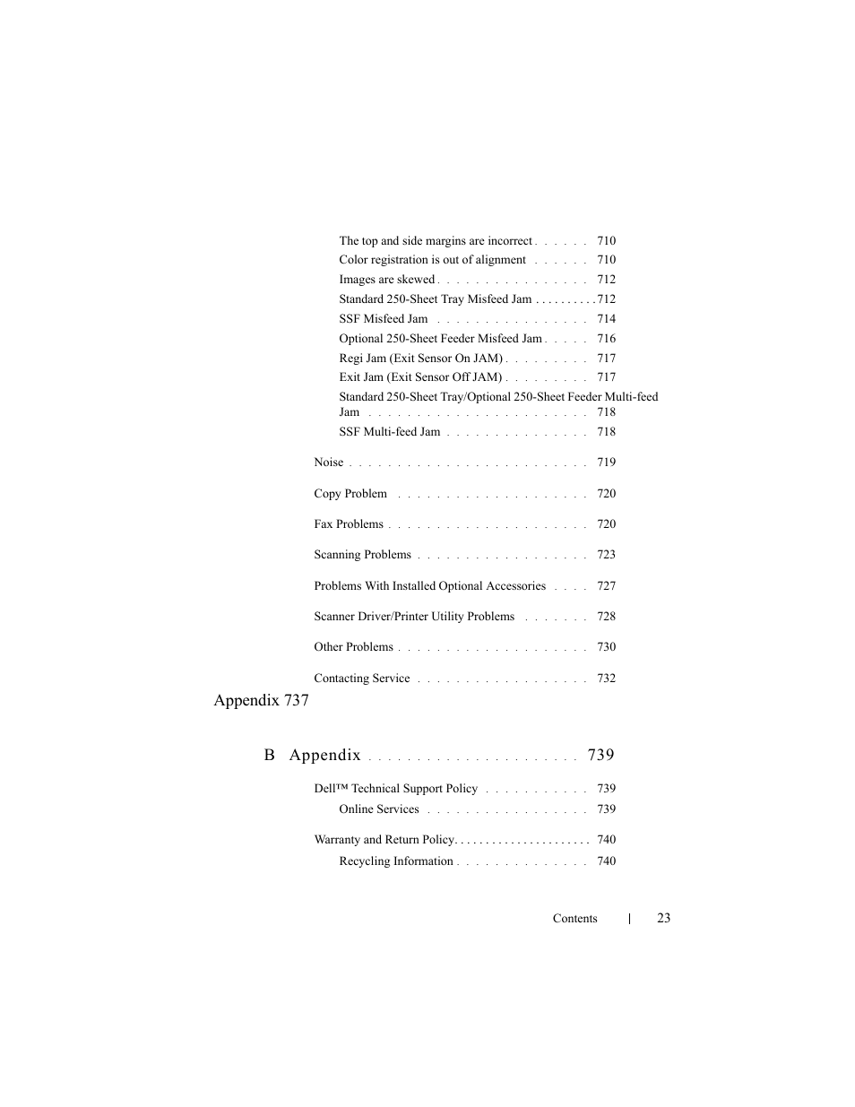 Appendix 737 b appendix | Dell 2155cn/cdn Color Laser Printer User Manual | Page 25 / 761