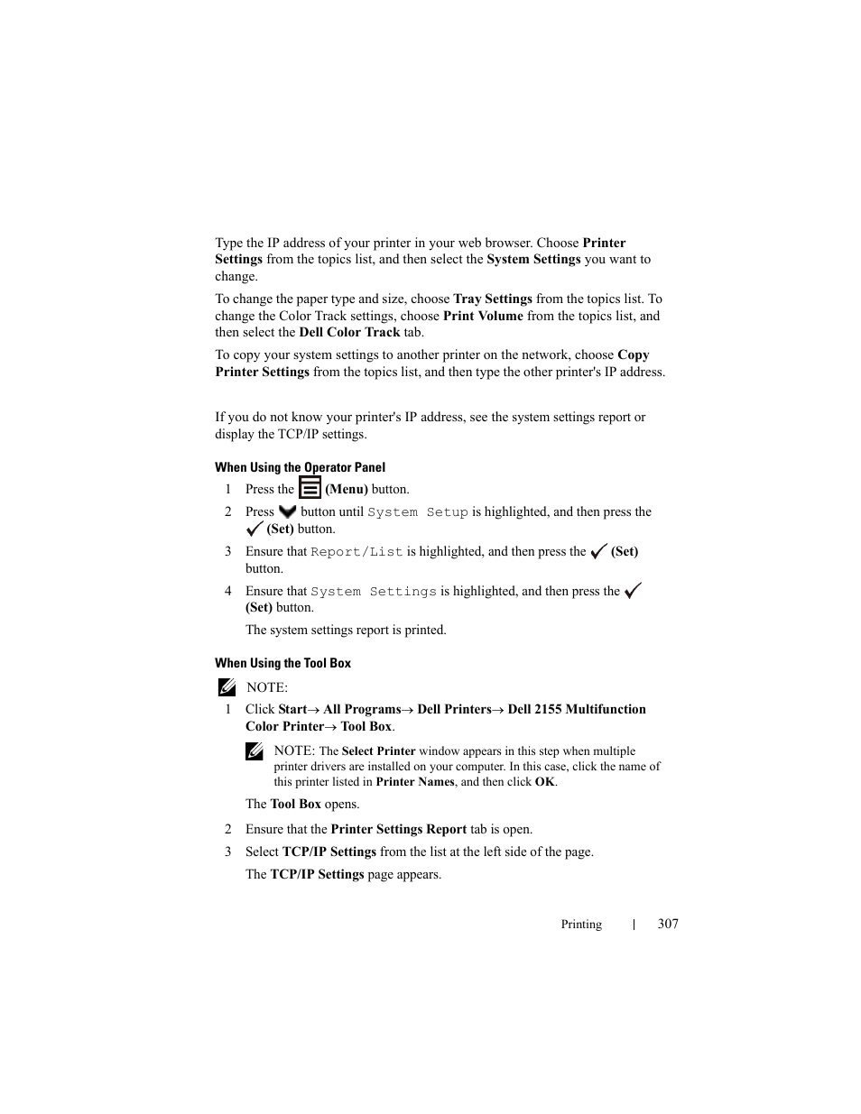 Dell 2155cn/cdn Color Laser Printer User Manual | Page 309 / 761