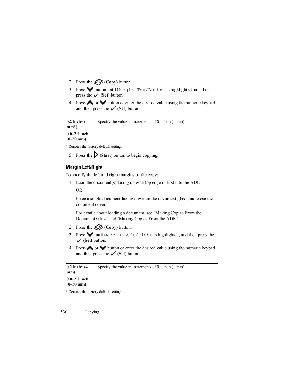 Margin left/right | Dell 2155cn/cdn Color Laser Printer User Manual | Page 332 / 761