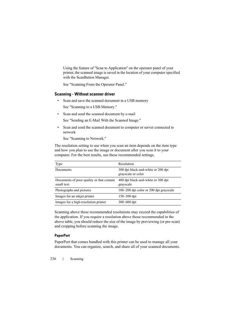 Scanning - without scanner driver | Dell 2155cn/cdn Color Laser Printer User Manual | Page 338 / 761