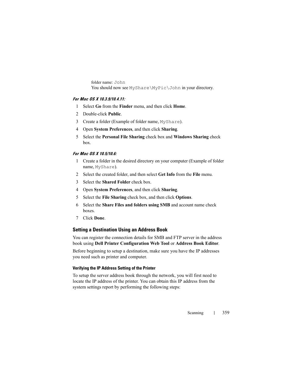 Setting a destination using an address book | Dell 2155cn/cdn Color Laser Printer User Manual | Page 361 / 761