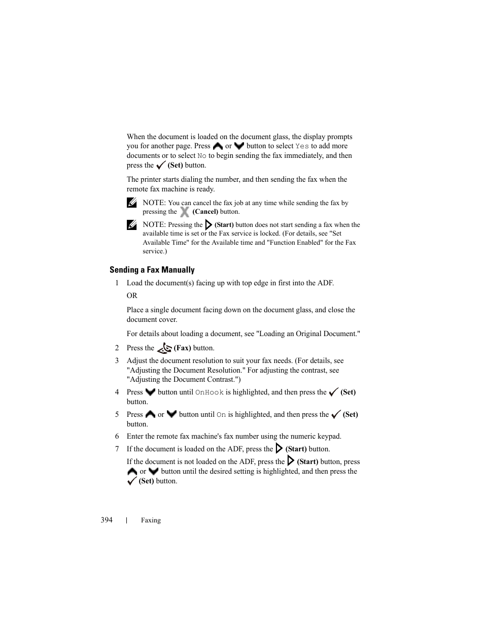 Sending a fax manually | Dell 2155cn/cdn Color Laser Printer User Manual | Page 396 / 761