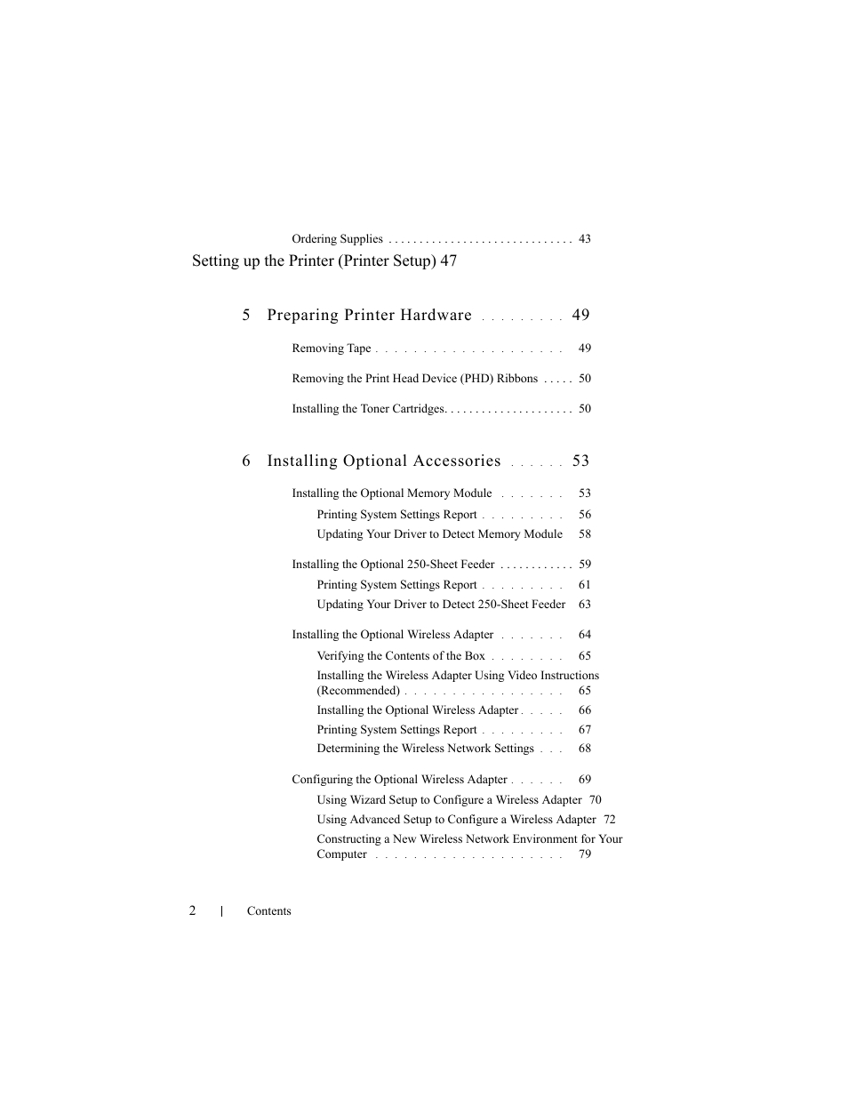 6 installing optional accessories | Dell 2155cn/cdn Color Laser Printer User Manual | Page 4 / 761