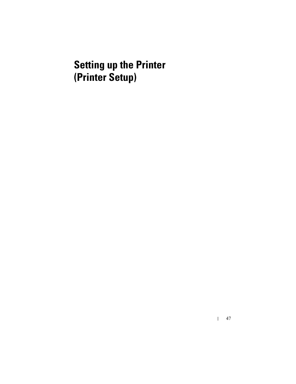 Setting up the printer (printer setup), Setting up the printer (printer setup) 47 | Dell 2155cn/cdn Color Laser Printer User Manual | Page 49 / 761