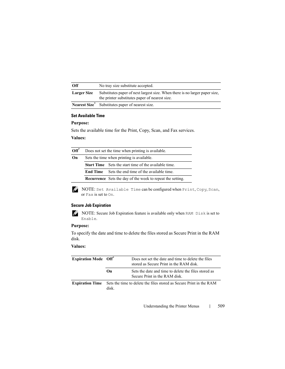 Set available time, Set available time" for, E "set available time" for | Dell 2155cn/cdn Color Laser Printer User Manual | Page 511 / 761